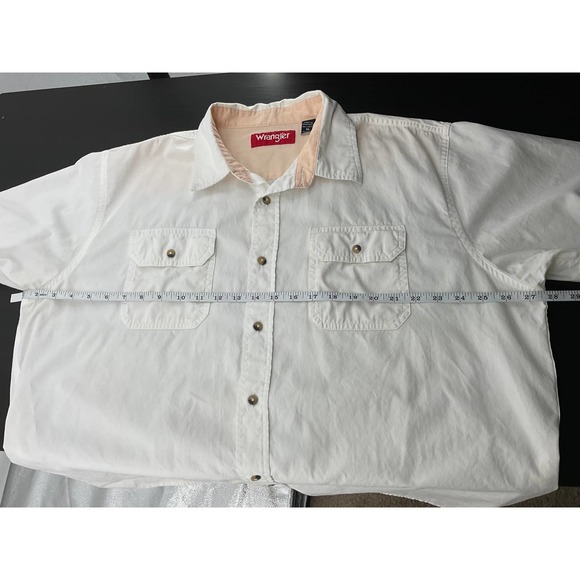 Mens Wrangler White Short Sleeve Size Extra Large - Picture 7 of 9
